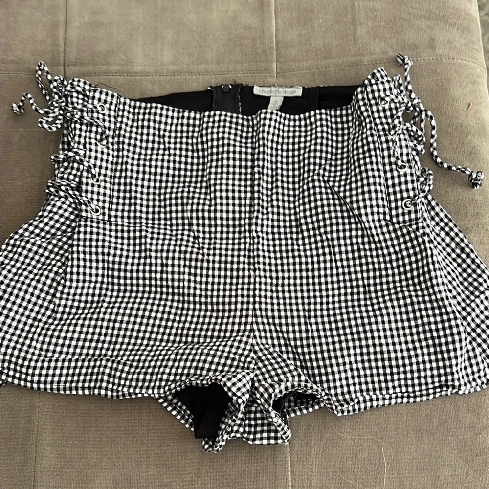 Charlotte Russe Black and White High Waist Shorts